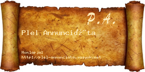 Plel Annunciáta névjegykártya